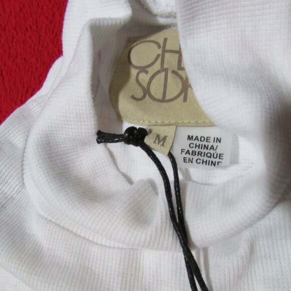 Chaser White Ribbed Tank Tiered Back Neck Band - Picture 7 of 11